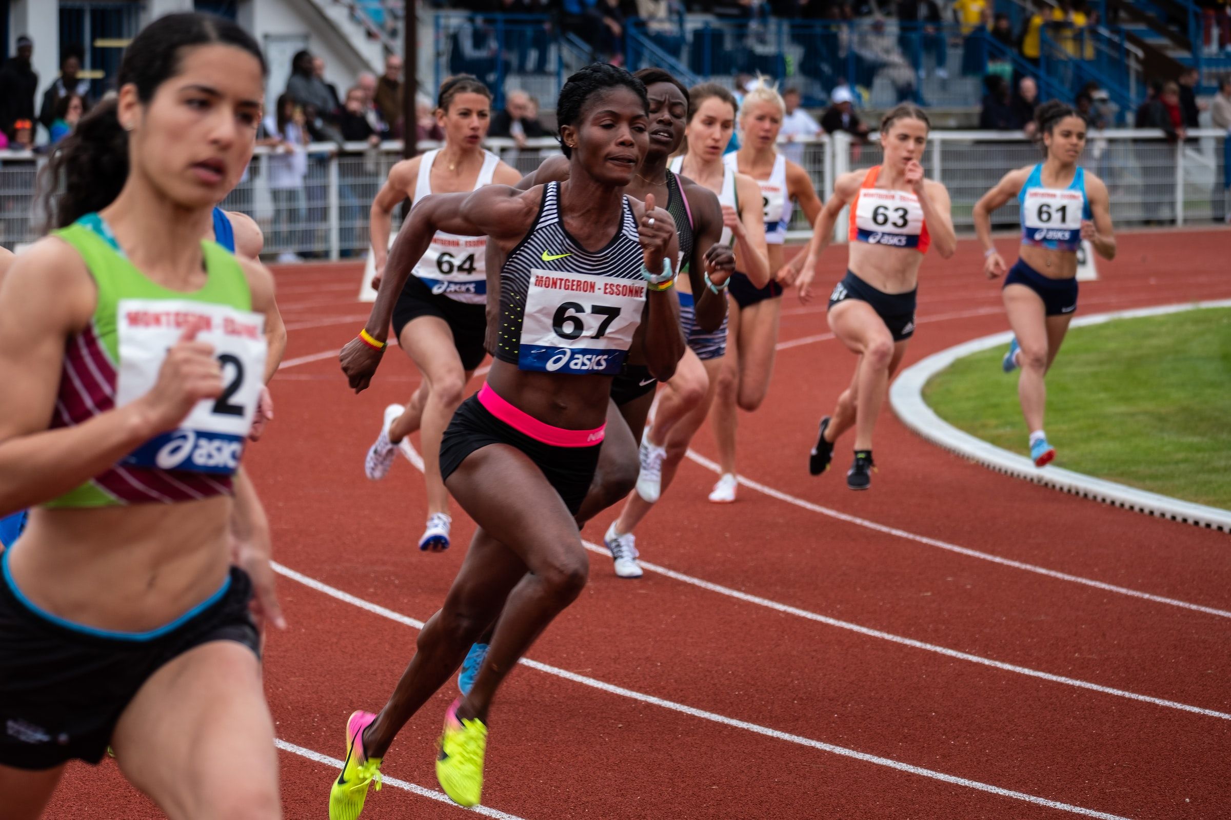 Runners on a track